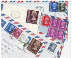 Collection 5 X Diff Franking HONG KONG Covers 1970s- 1990s AIR MAIL  To GB  China Cover Stamps - Covers & Documents