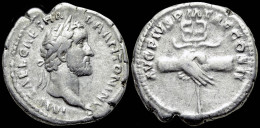 Antoninus Pius AR Denarius Emperor Standing Left - Die Antoninische Dynastie (96 / 192)