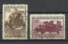 RUSSLAND RUSSIA 1932 Michel 407 - 408 Eilmarken Express Motorrad & Auto O - Used Stamps