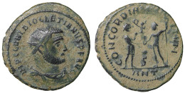 Diocletian AD 284-305. Struck AD 296. Antioch. Radiatus. CONCORDIA MILITVM - The Tetrarchy (284 AD To 307 AD)