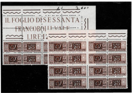 ITALIA REPUBBLICA ,Pacchi Postali ,20L. Bruno Lilla ,12 Pezzi MNH ,qualita Splendida - Postal Parcels