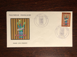 POLYNESIE POLYNESIA FDC COVER 1972 YEAR ALCOHOLISM HEALTH MEDICINE STAMPS - Covers & Documents