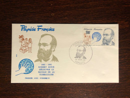 POLYNESIE POLYNESIA  FDC COVER 1982 YEAR TUBERCULOSIS TBC KOCH HEALTH MEDICINE STAMPS - Covers & Documents