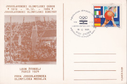 POSTMARKET  YUGOSLAVIA 1989   KOMITE OLYMPIC - Storia Postale