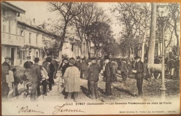 Cpa 24 EYMET  Foire Aux Bestiaux - Métier Maquignons, Animée, Les Grandes Promenades Au Jour De Foire, éd Guillier - Eymet