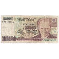 TURQUIE - PICK 205 B - 100 000 LIRA - L 1970 (1991) - TB - Turkije