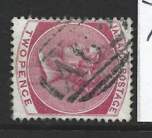 Jamaica 1870 QV 2d Rose Crown CC Watermark FU  Near Full A62 Barred Cancel Of Plantain Garden River - Jamaica (1962-...)