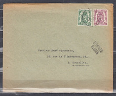 Brief Van Gent 10A Naar Bruxelles Met Langstempel Comines Komen - Linear Postmarks