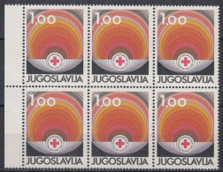 ⁕ Yugoslavia 1981 ⁕ Red Cross / Additional Stamp Mi.74 ⁕ MNH Block Of 6 - Charity Issues