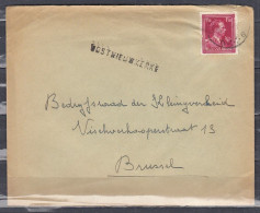 Brief Van Roeselare Naar Brussel Met Langstempel OOSTNIEUWKERKE - Linear Postmarks