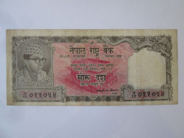 Rare! Nepal 10 Rupees 1961 Banknote,see Pictures - Nepal