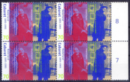 Netherlands 1995 MNH 2v In Corner Blk, Cabaret, Eduard Jacobs, Jean L Pisuisse, Actor, Comedian - Acteurs