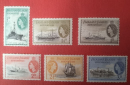 FALKLAND ISLANDS - 1954-1962 QEII Part Set Of 6 Stamps MLH - Falkland