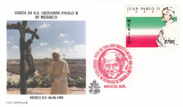 MEXICO Cover 9-20,popes Travel 1990 - Papi