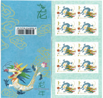 Singapore 2024 Dragon Year Booklet Of 10 Stamps Mint Zodiac Horoscope - Astrologie