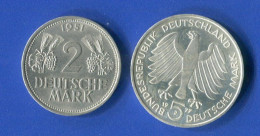 All 2 Pieces   2 Mark  1951 D + 5 Mark  1977s - Sonstige & Ohne Zuordnung