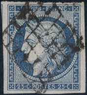 Yvert 4 25c Bleu Oblitéré - 1849-1850 Cérès