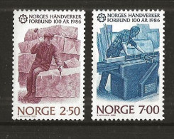Norway 1986 100 Years Of Norwegian Craftsmen Association Mi 944-945, MNH(**) - Unused Stamps