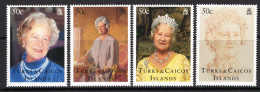 Turks & Caicos Islands 1995 95th Birthday Of Queen Elizabeth The Queen Mother Set MNH (SG 1344-1347) - Turks And Caicos