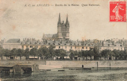 FRANCE - Angers - Bords De La Maine - Quai National - Eglise - Carte Postale Ancienne - Angers