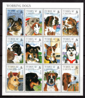 Turks & Caicos Islands 1996 Working Dogs Sheetlet MNH (SG 1413-1424) - Turks And Caicos