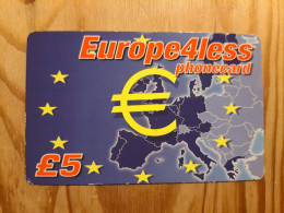 Prepaid Phonecard United Kingdom, Europe 4 Less - Map - [ 8] Ediciones De Empresas