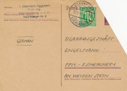 BF0306 / AM-Post - FRANKFURT  -  17.11.45  -  Weiterverwendete Ganzsache   -   Michel 3 - Briefe U. Dokumente