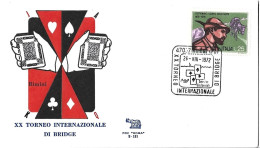 RIMINI - GIOCHI DI CARTE - BRIDGE - XX° TORNEO INTERNAZIONALE - TIMBRO SPECIALE DEL 26/7/1972 - Spielkarten