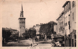 Romans (Drôme) - La Place Et La Tour Jacquemart, Café Pathé-Palace - Edition Valencony, Photo Combier - Carte N° 7 - Romans Sur Isere