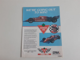 Canadian Tire Formula 2000 - Publicité De Presse - Automovilismo - F1