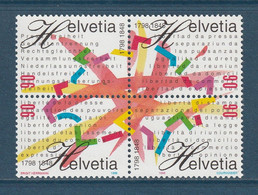 Suisse - YT N° 1563 à 1566 ** - Neuf Sans Charnière - 1998 - Unused Stamps