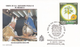 MEXICO Cover 9-24,popes Travel 1990 - Papi