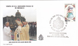 MEXICO Cover 9-25,popes Travel 1990 - Papi