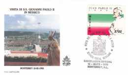 MEXICO Cover 9-28,popes Travel 1990 - Papi