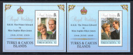 Turks & Caicos Islands 1999 Royal Wedding MS Set MNH (SG MS1544a&b) - Turks And Caicos