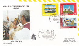 NETHERLANDS Antilles Cover 9-32,popes Travel 1990 - Papi