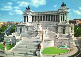 ROME, ALTAR OF THE NATION, ARCHITECTURE, STATUE, FOUNTAIN, CARS, ITALY, POSTCARD - Altare Della Patria