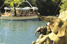 ANAHEIM, CALIFORNIA, DISNEYLAND, BOAT, ANIMAL, ELEPHANT, JUNGLE CRUISE, UNITED STATES, POSTCARD - Disneyland