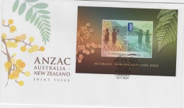Australia 2015 ANZAC Australia New Zealand Joint Issue Miniature Sheet FDC - Marcophilie