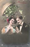 FÊTES - VŒUX - Bonne Année - Couple - Trèfles - Carte Postale Ancienne - Neujahr