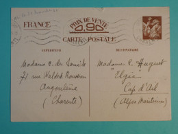 DI 2  FRANCE BELLE  CARTE  ENTIER IRIS 1940 ANGOULEME A CAP D AIL     +  +AFF. INTERESSANT+++++ - Sonstige & Ohne Zuordnung