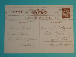 DI 2  FRANCE BELLE  CARTE  ENTIER IRIS 1940 LES SABLES  A CAP D AIL     +  +AFF. INTERESSANT+++++ - Other & Unclassified