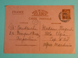 DI 2  FRANCE BELLE  CARTE  ENTIER IRIS 1940 LES SABLES  A CAP D AIL     +  +AFF. INTERESSANT+++++ - Otros & Sin Clasificación