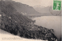 LA COLLINE - MONTFLEURI - TERRITET-VEYTAUX ET CHATEAU DE CHILLON - CARTOLINA FP SPEDITA NEL 1910 - Veytaux