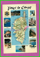 CPM 20 CORSE - Plan Carte Routiere De La Corse Calvi Sartene Bastia Corte Porto Vechio Bonifacio - Corse