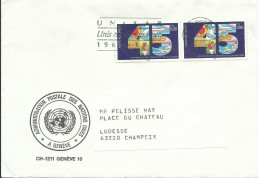 SUISSE  LETTRE 150c  ONU GENEVE POUR CHAMPEIX ( PUY DE DOME ) DE 1990 LETTRE COVER - Storia Postale