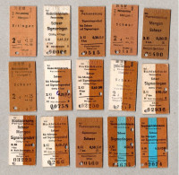 01] BRD  - 15 Gebrauchte Pappfahrkarten - Bereich Baden-Würtenberg - Europa