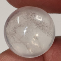 Quartz Rose Naturel Du Brésil - Cabochon Rond 18.90 Carats - 18.0 X 8.2 Mm - Cuarzo Rosado