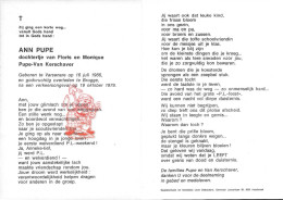 Bidprentje/doodsprentje Pupe Ann Varsenare 1966 - Religion & Esotérisme