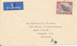 Cyprus Republic Cover Sent To Scotland 1956 Single Franked - Cartas